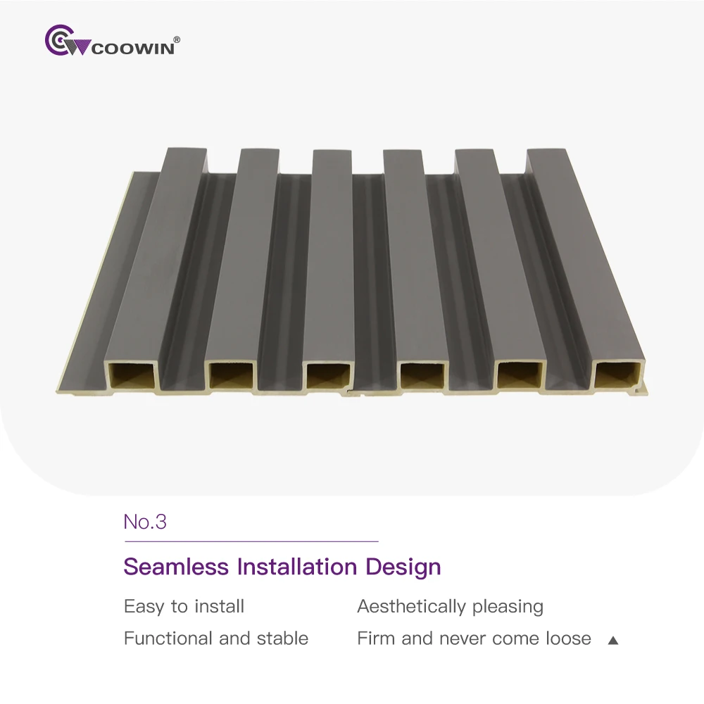 Crack Resistance TV Grille Background Home Decor WPC PVC Wood Plastic Composite Wpc Wall Boards Fluted Panel Wall Panel