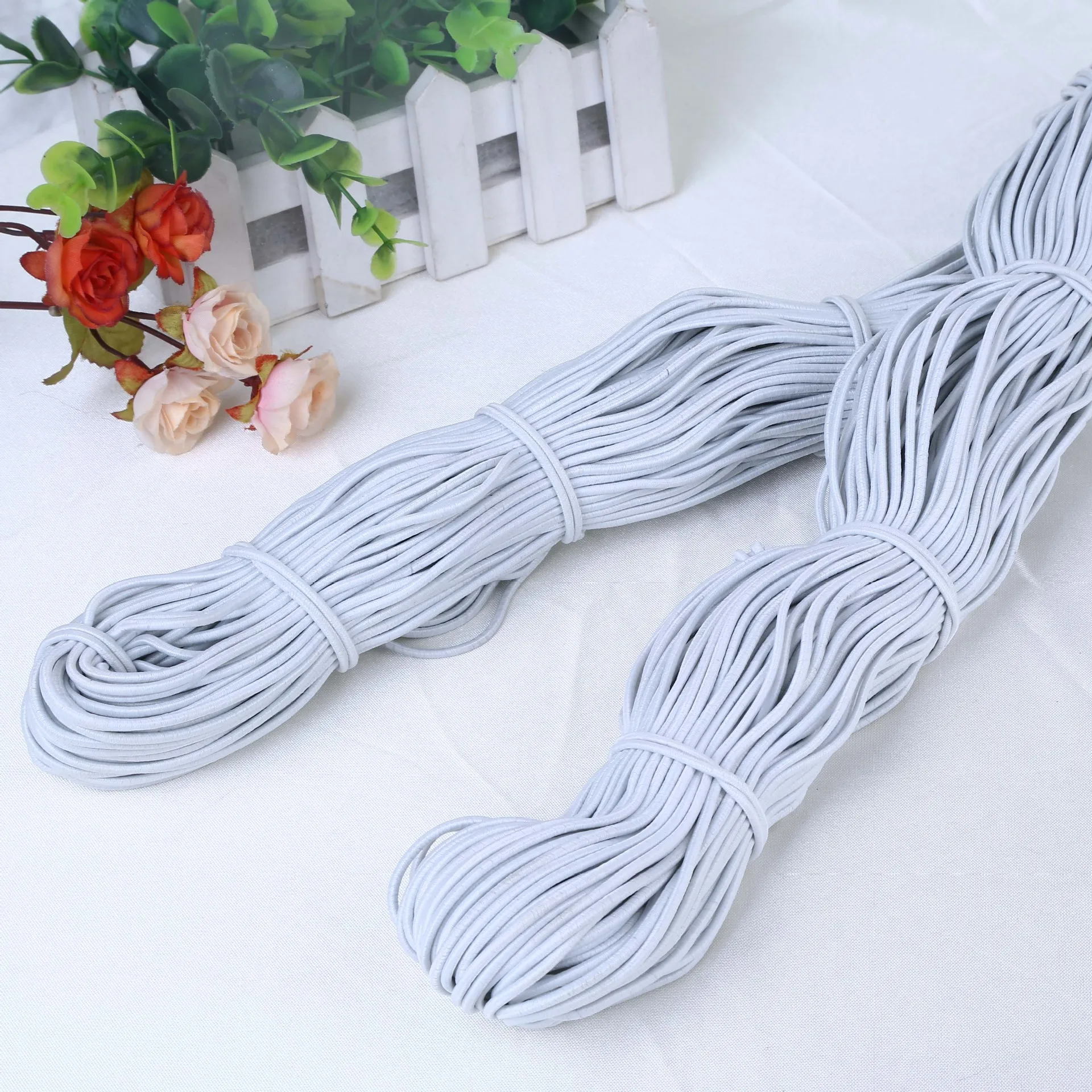 Customized Garment Polyester Rope Stretch Round Cord Wrapped Elastic Drawstring