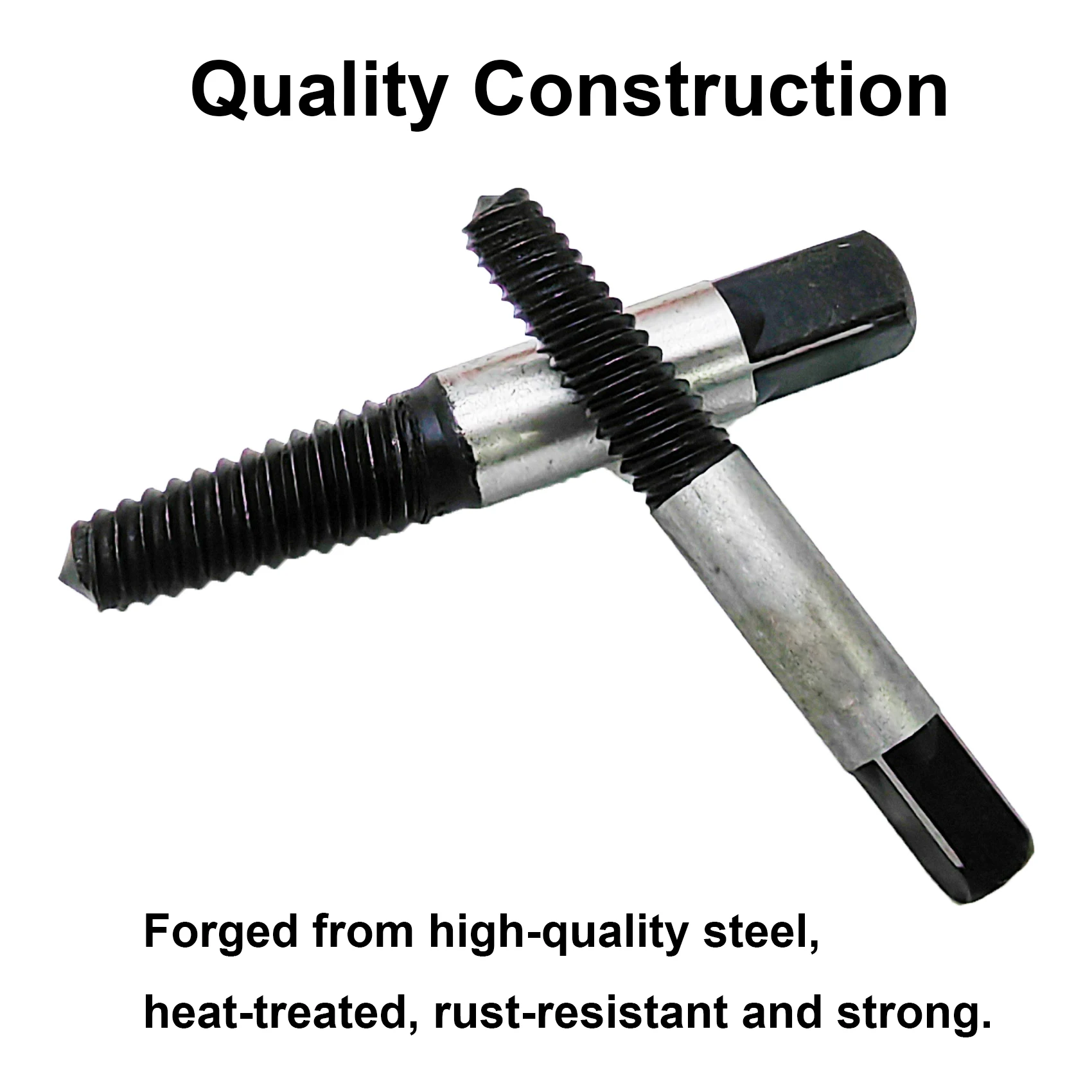 SUGETOOLS 8pcs Damaged Screw Extractor Sets 4-24mm Broken Screw Remover Tool with Storage Box