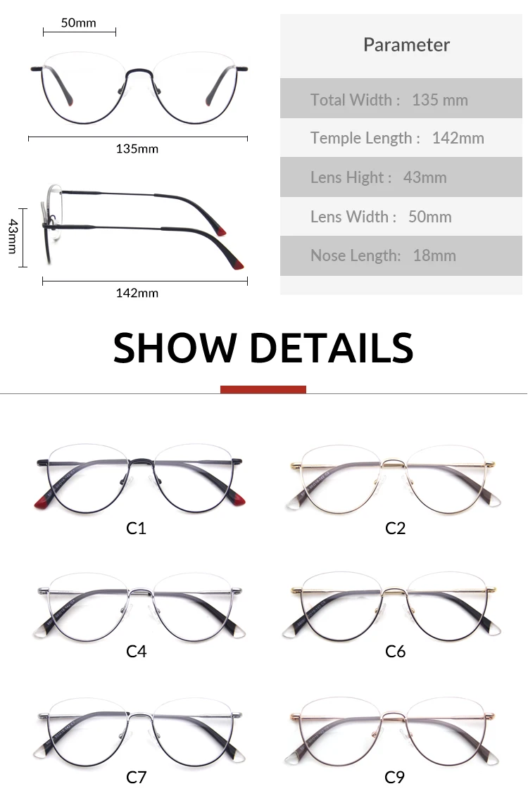 Spectacle Frames Eyewear Ladies Metal Optical Frame Japanese Eyeglass High End Brands Factory Cheap Ophthalmic Glasses
