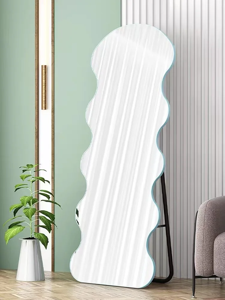 Waved Full-length Manufacturers Aluminum Alloy Wholesale Household Full Body Bedroom Shower Hanging Wall Mirror