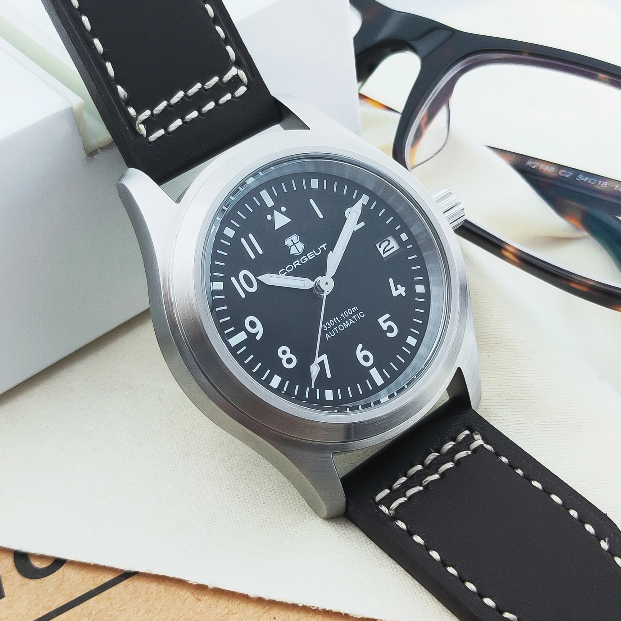 CORGEUT 36mm 39mm Sapphire Leather Strap Luminous 10 ATM Watch NH35A Custom Logo Prince Automatic Men Mechanical Watches