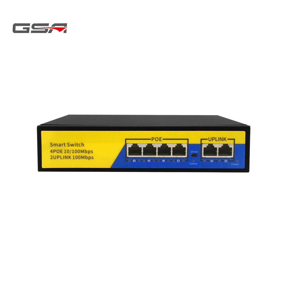  GSA 4 порта POE коммутатор Power Over Ethernet Интеллектуальный