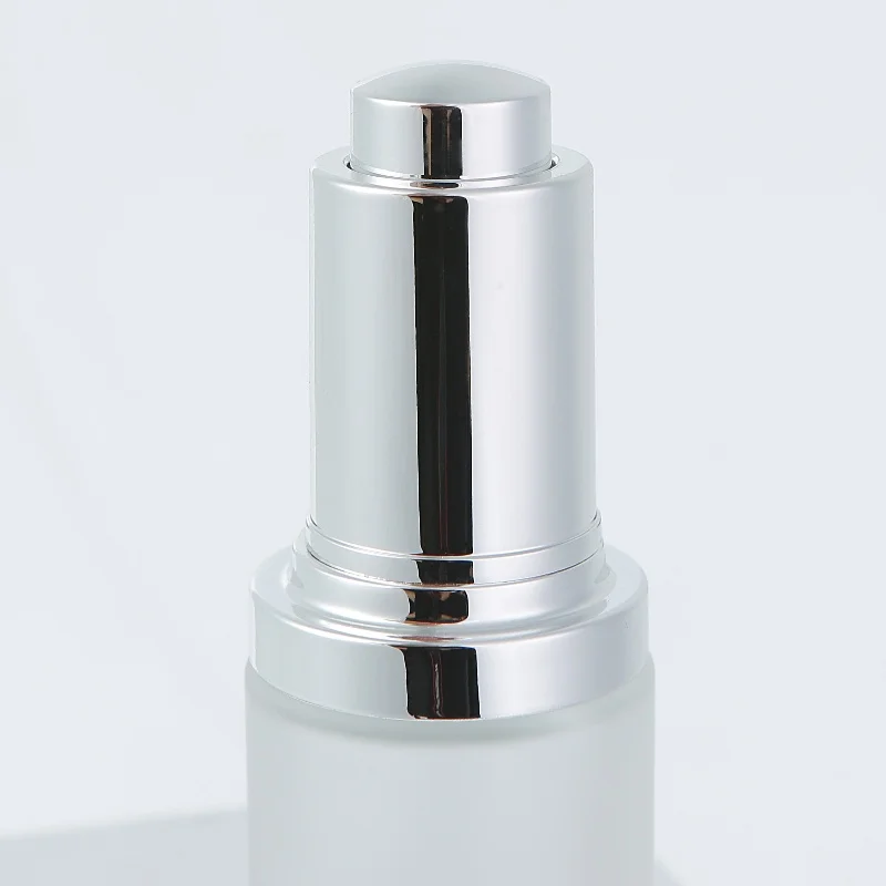 Hot Stamping New Arrival Batch printing process luxury  the oil control makeupcosmetic glass silver foundation liquid bottle
