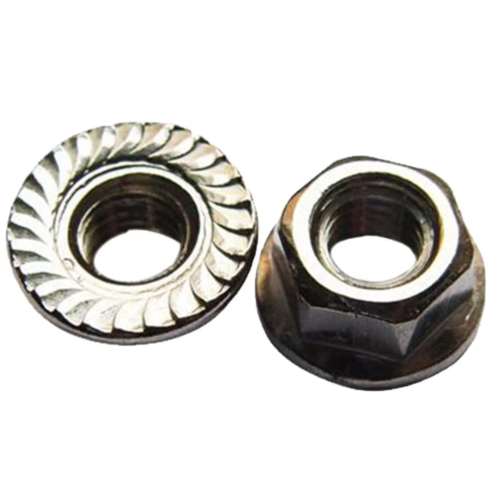 DIN6923 M2 M2.5 M3 M4 M5 M6 M8 M10 M12 Stainless Steel Zinc Plated Dacromet Steel Hexagon Flange Nuts