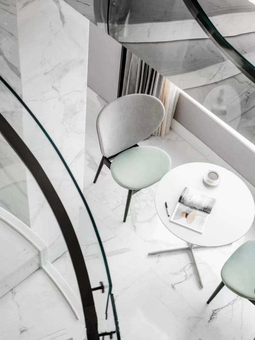 artificial stone faux Calacatta white marble quartz slabs for coffee table countertop