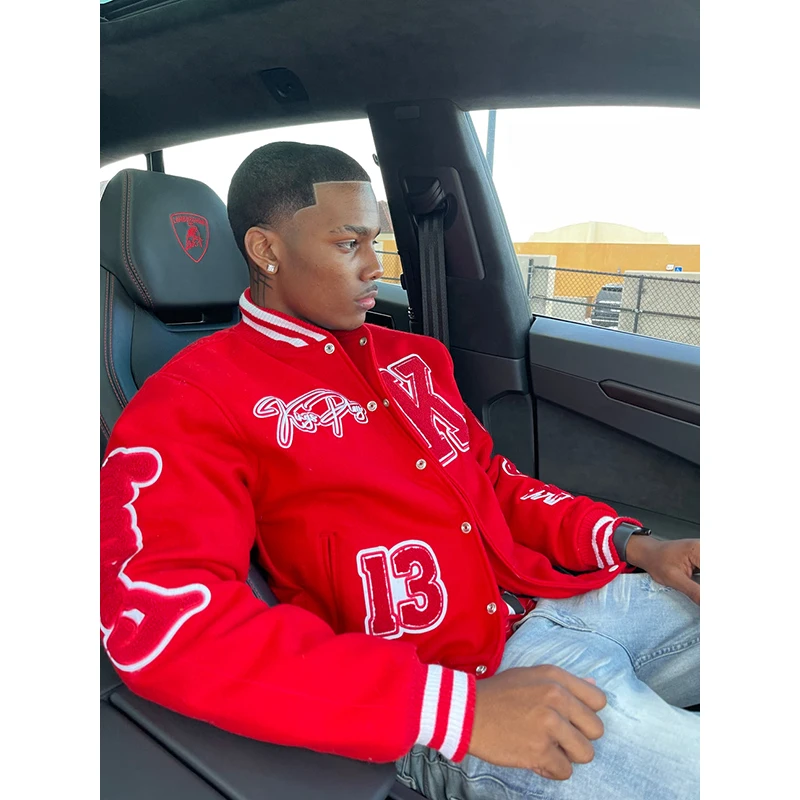 Custom varsity jacket unisex university pop chenille patches logo embroidery varsity