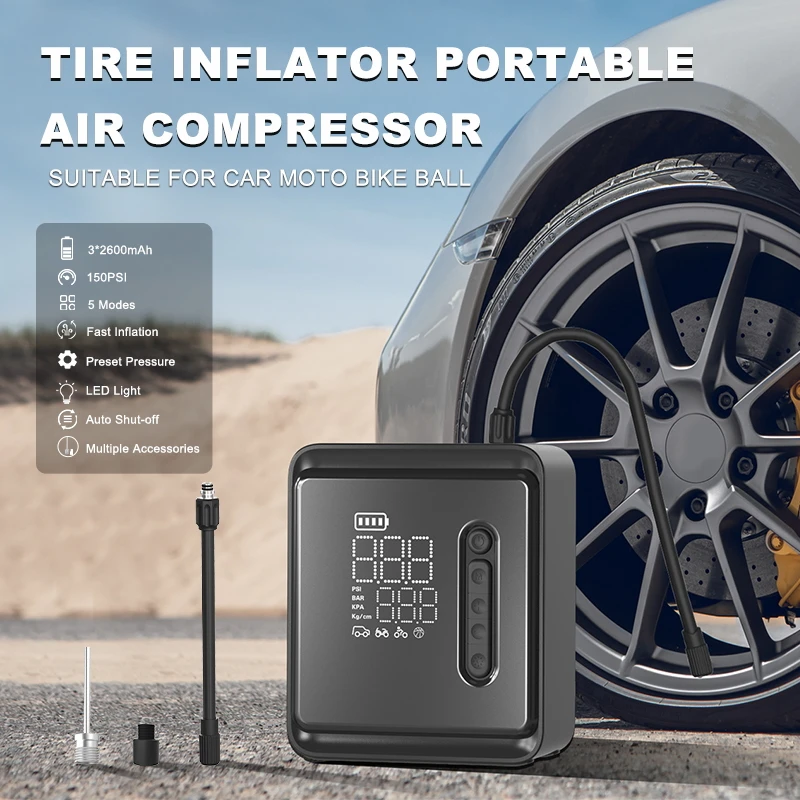 Newo Portable Car Air Compressor Pump Wholesale For Cars Motor Cycle Bike Cordless And Portable Air Tyre Pump Mini