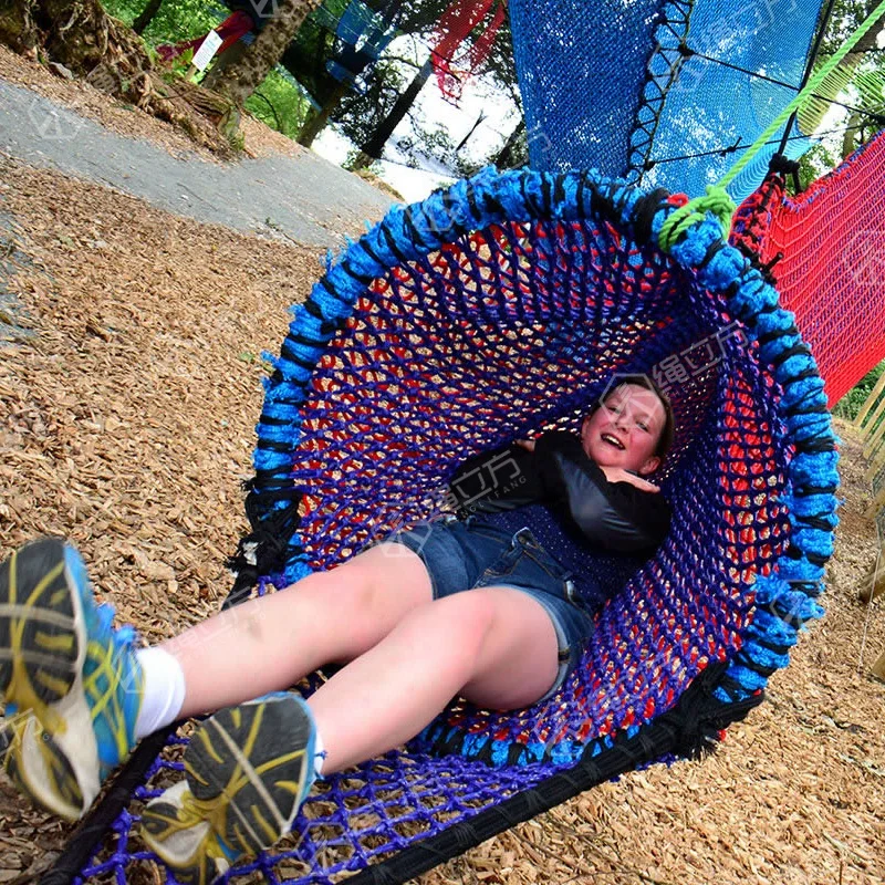 ROPECUBE Outdoor creative climbing and amusement equipment large trampolines with foam pit design kids play park