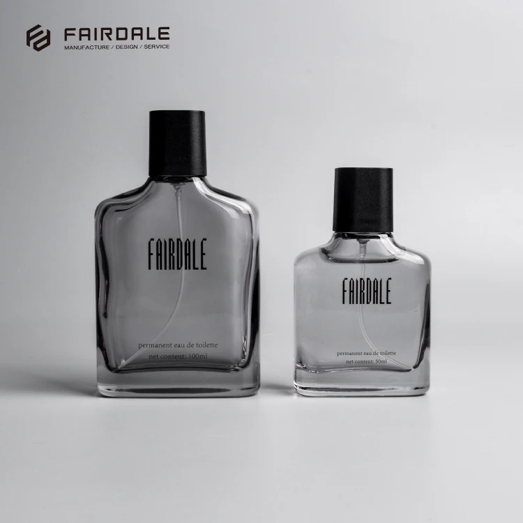 China Factory Fairdale Wholesale Bottles 100ml Transparent Black Perfume Glass Bottle