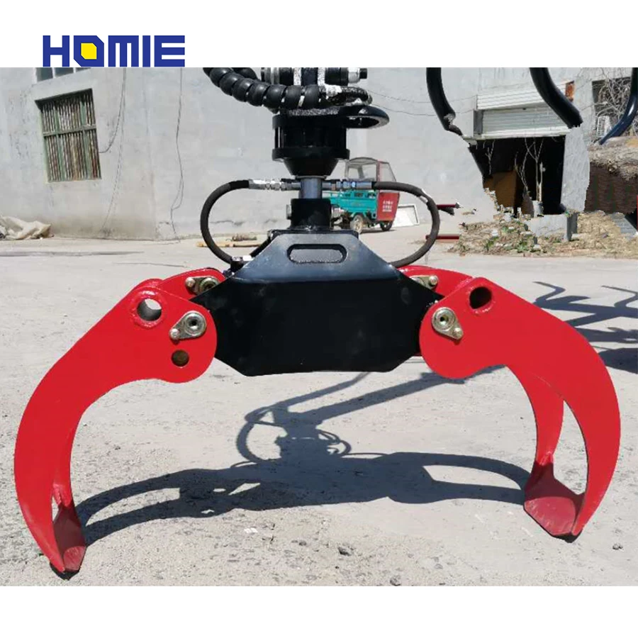 Excavator Hydraulic Clamp Stone Wood Rotating Grapples Log Grab For Excavator/ Loader/ Tractor