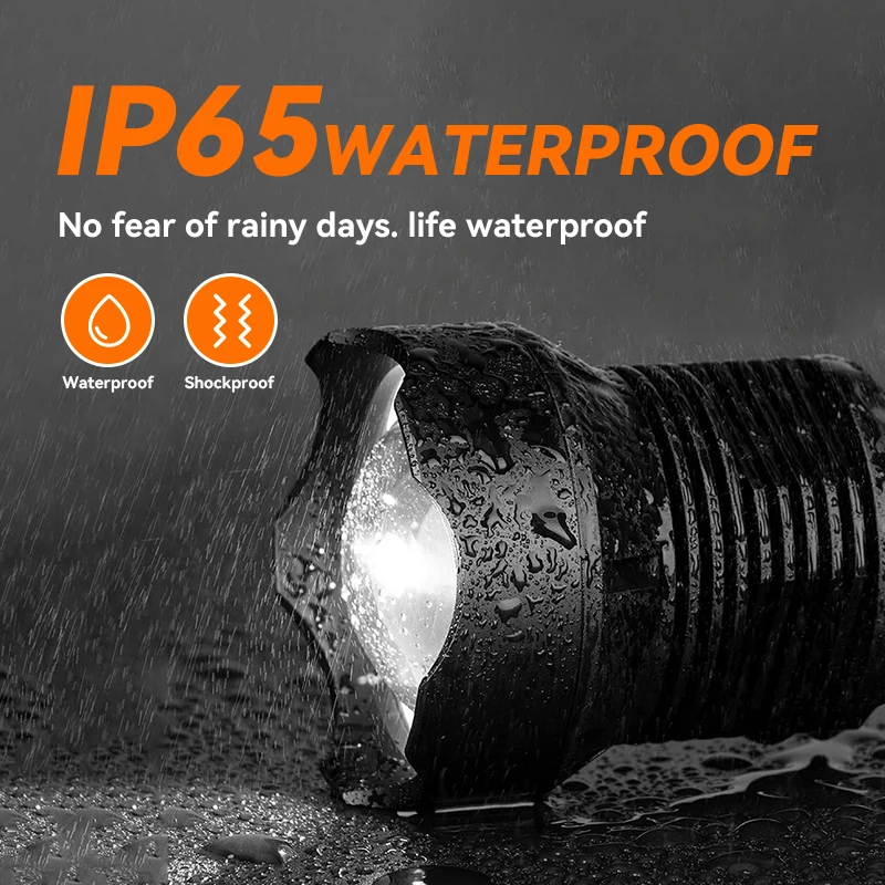 Long Range Self Defense Outdoor Emergency Portable Zoom Super Bright Tools LED Rechargeable Flashlight