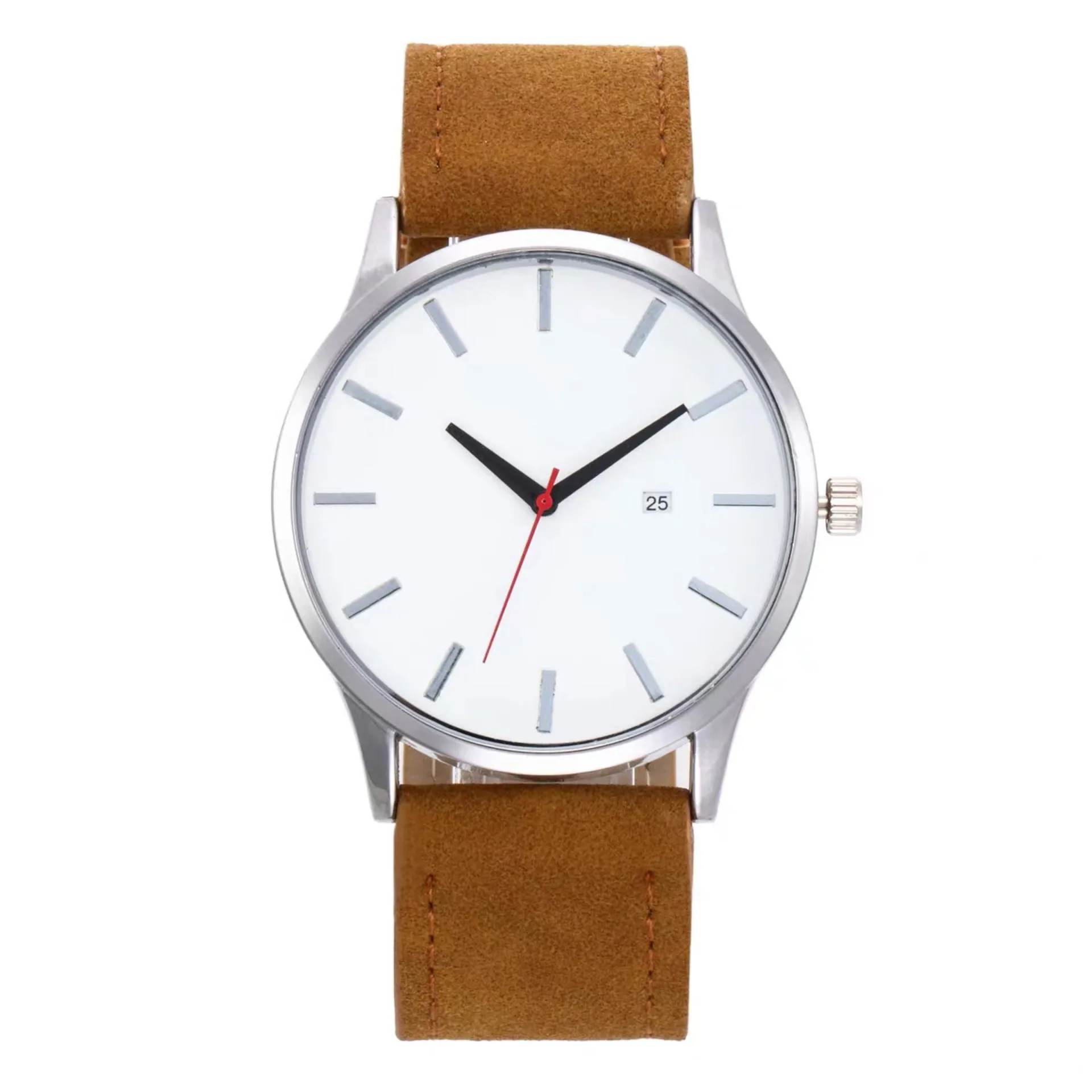 new design  Hot sell Leather Band Metallic Quartz Twist Platinum luxury men Quartz Watches for boys