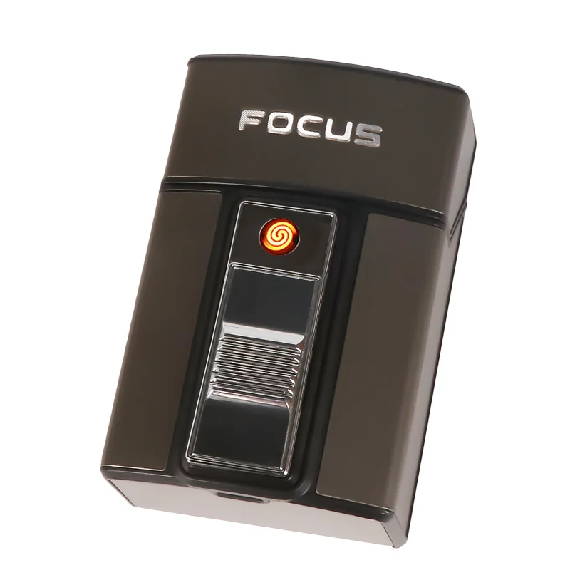 Futeng Rechargeable Cigarette Case With Electric Lighter Wholesale Portable Cigarettes Storage Box Custom Smoking Accessories