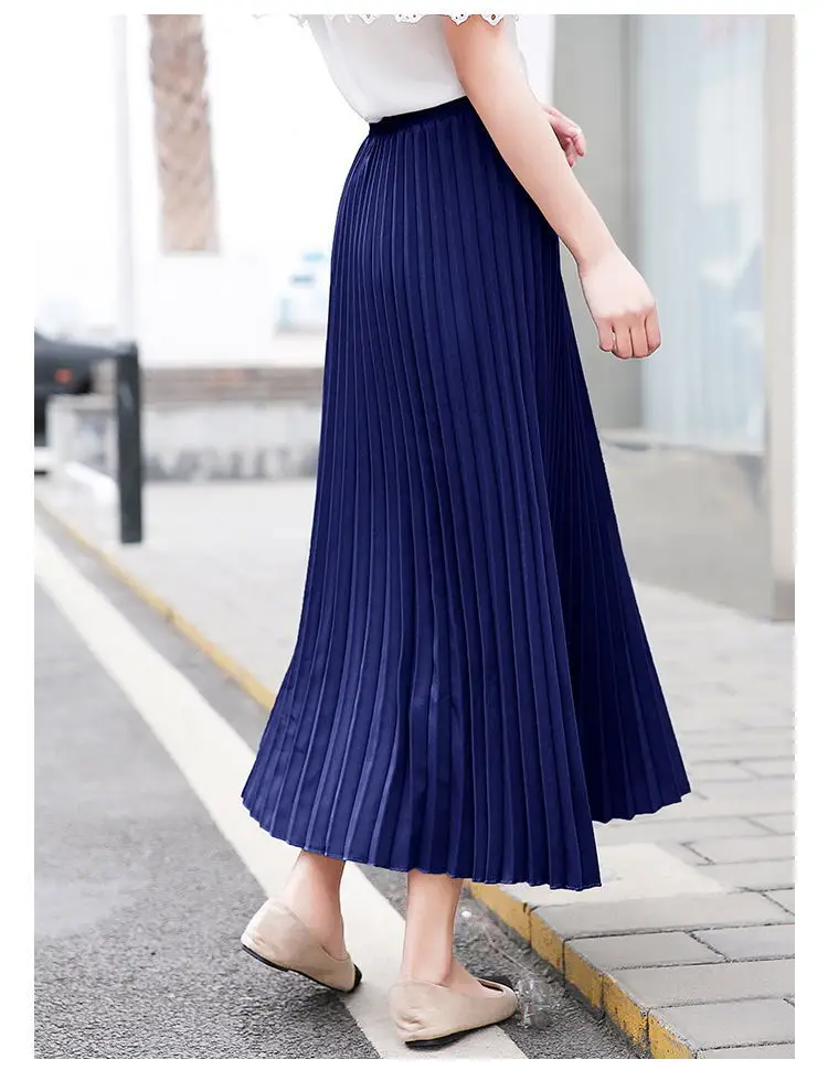 Wholesale 2024 Summer Long Skirts For Women Casual High Waist Pleated Skirts Women Long
