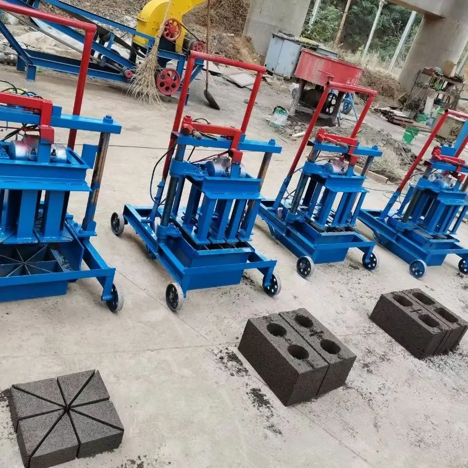 Single phase electric small mobile cement brick machine non burning one-time brick making machine