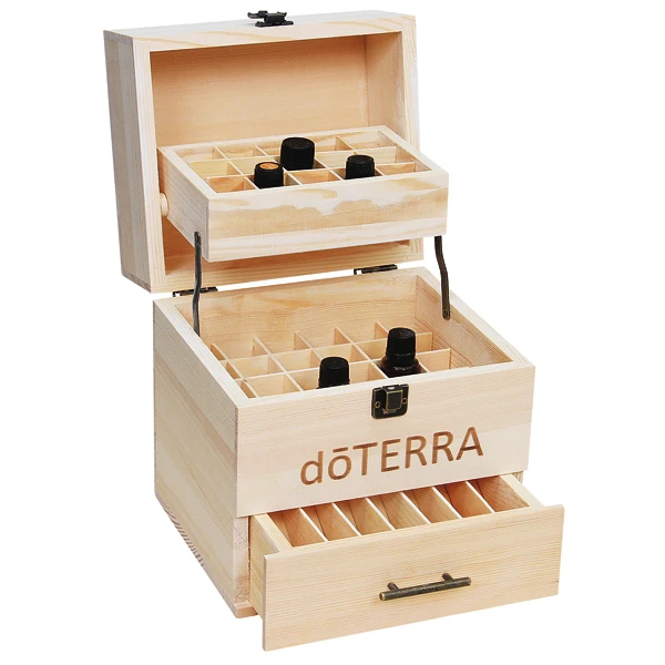 wooden factory FSC&BSCI Essential oil storage box 59 Slot Essential Oil Carrying Aromatherapy Wooden Storage Box Storage Box