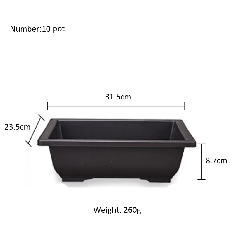 Garden tool dark brown plastic mini pots planters bonsai tree pot different size flower pot and tray for plant