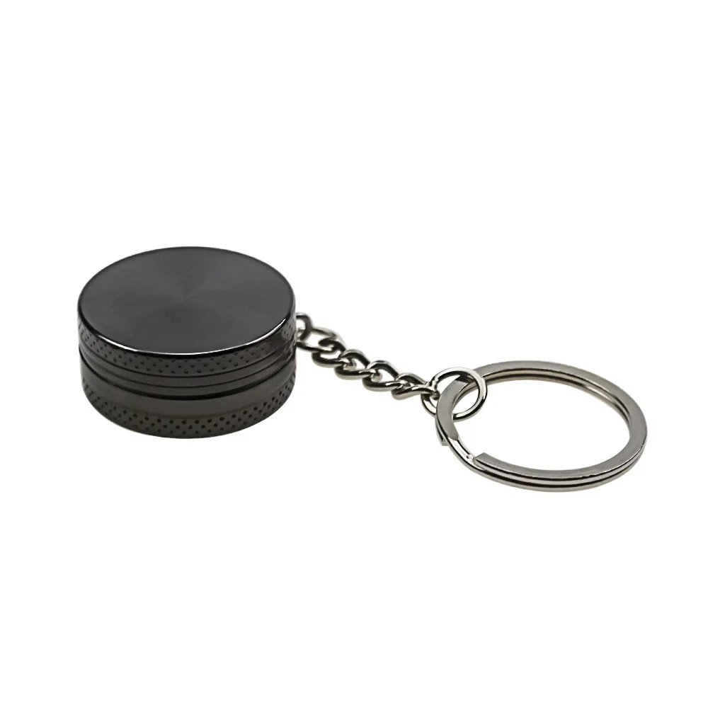 Hot Sell Custom 30MM Mini 2-Piece Metal Herb and Spice Novelty grinder keychain