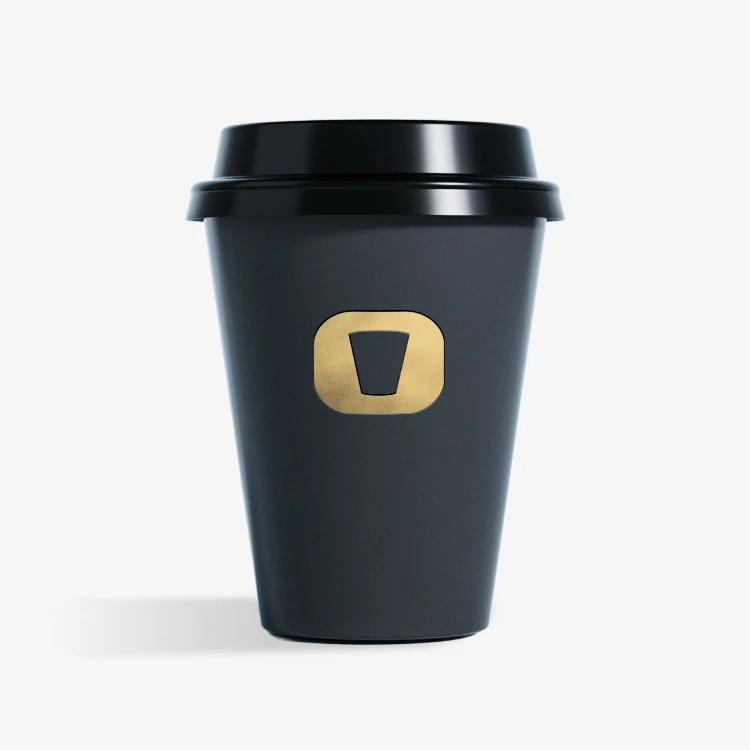 LOKYO 7oz 9oz custom embossed gold stamp design printed logo cold drink bubble tea paper cup for juice