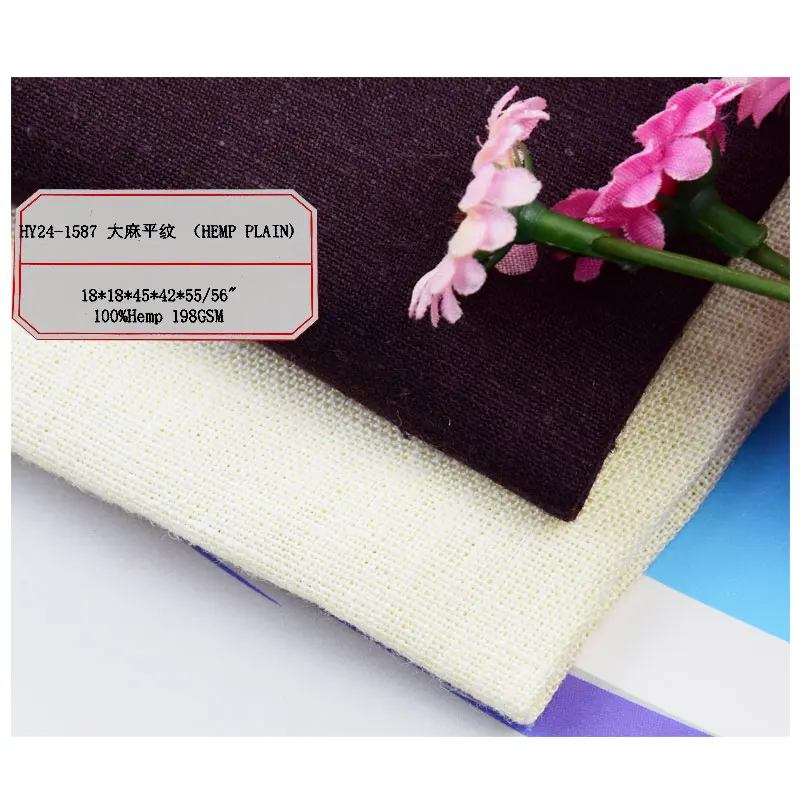 100% Органическая конопляная ткань простая Экологически чистая Антимикробная летняя оптовая цена для одежды