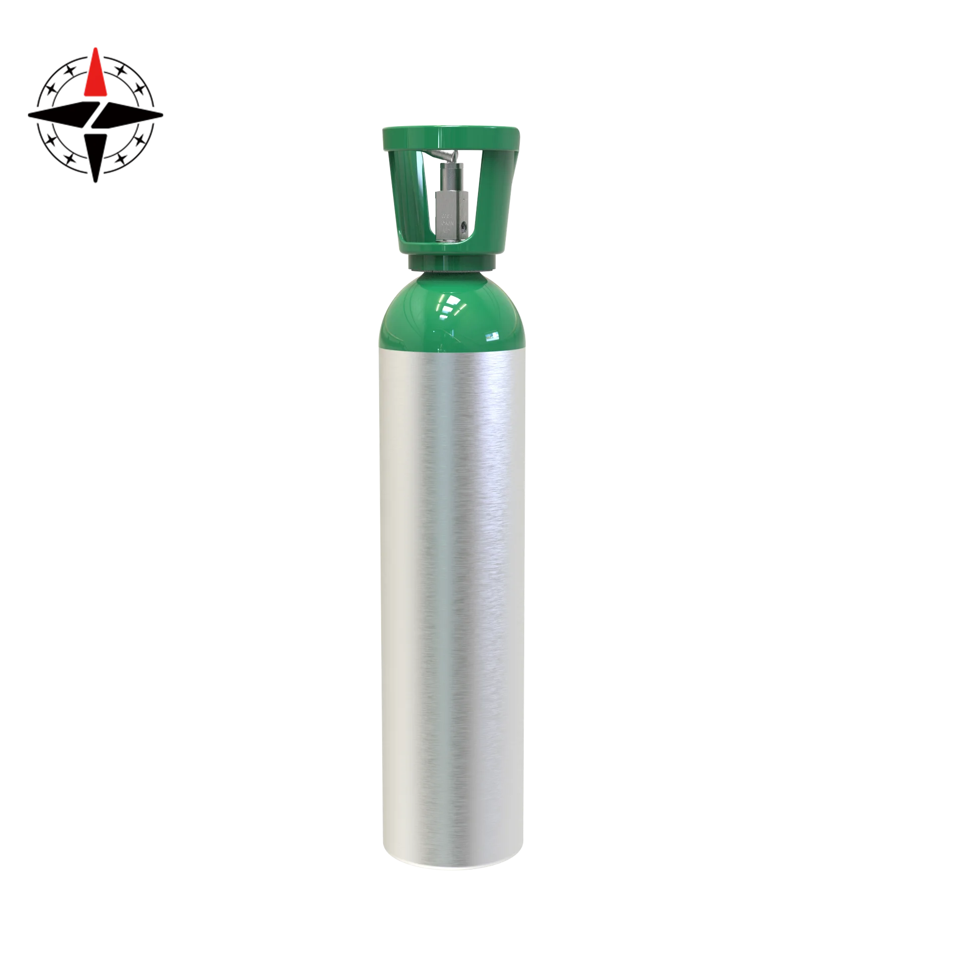 Hot sale low MOQ Medical oxygen gas cylinder O2 tank MD ME 2.97L 4.6L with green neck aluminum rust-proof valve regulator cart