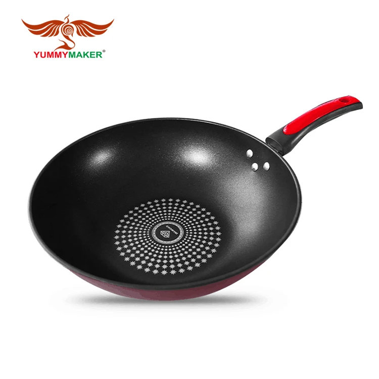 Factory Direct Sale Crystal Diamond Non-stick Pan Wok Induction Cooker Gas Stove Wok Home Wholesale