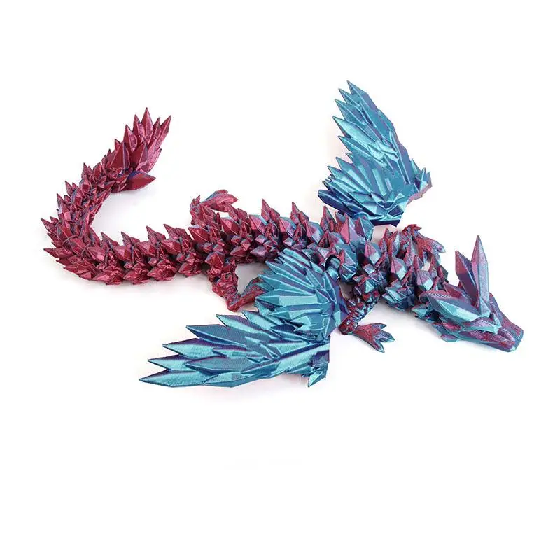 Wholesale 3D Printed Dragon Toys Crystal Dragon with Wings Big Medium Small Desk Fidget Toys Christmas Gifts