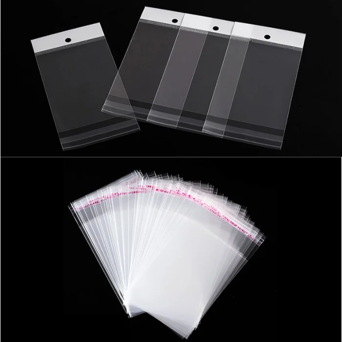 Высококачественный прозрачный целлофановый прозрачный пластиковый упаковочный полипропиленовый пакет с индивидуальным принтом, самоклеящийся пакет