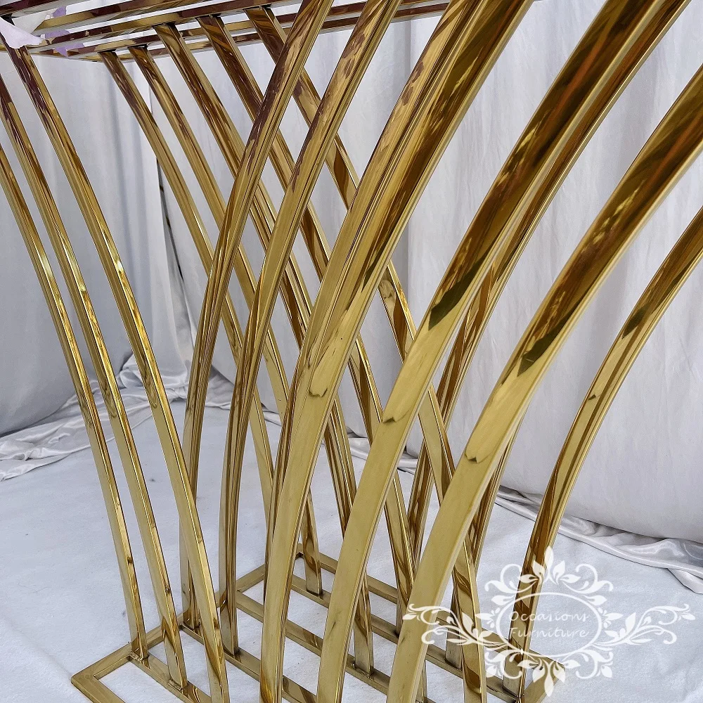 Stainless Steel Golden Glossy Console Tables Home Furniture Side Table