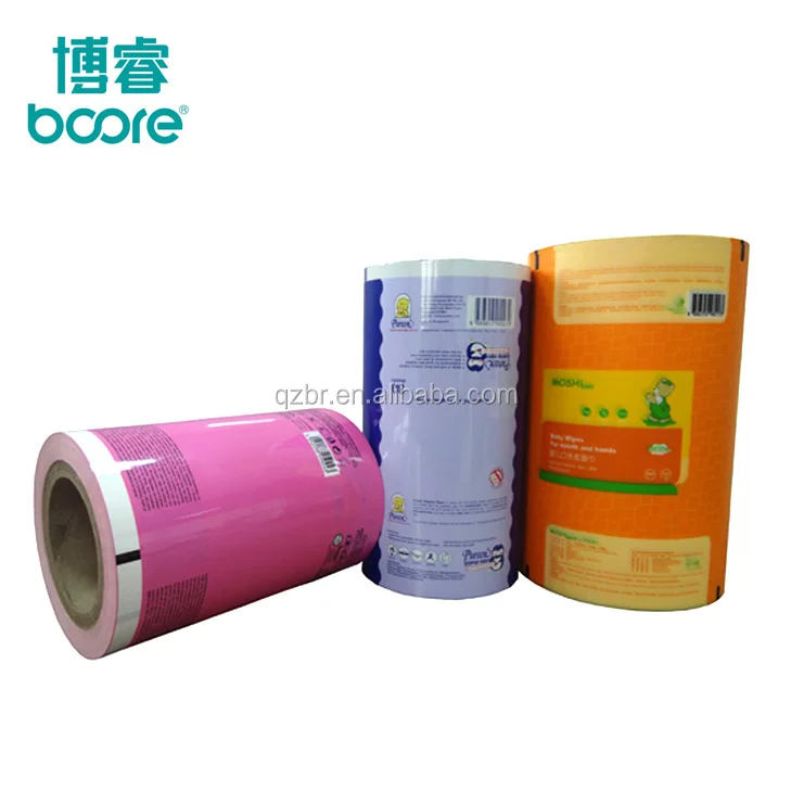 Customized Printed BOPP/CPP/AL/LDPE  roll plastic film,PET/VMPET/PE packaging film for wet tissue facial mask