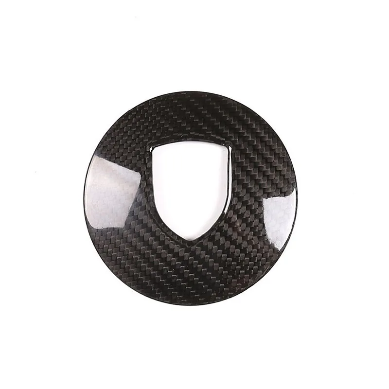 Carbon Fiber Steering Wheel Emblem Logo Cover Trim Sticker Accessories  for Porsche Cayenne Macan