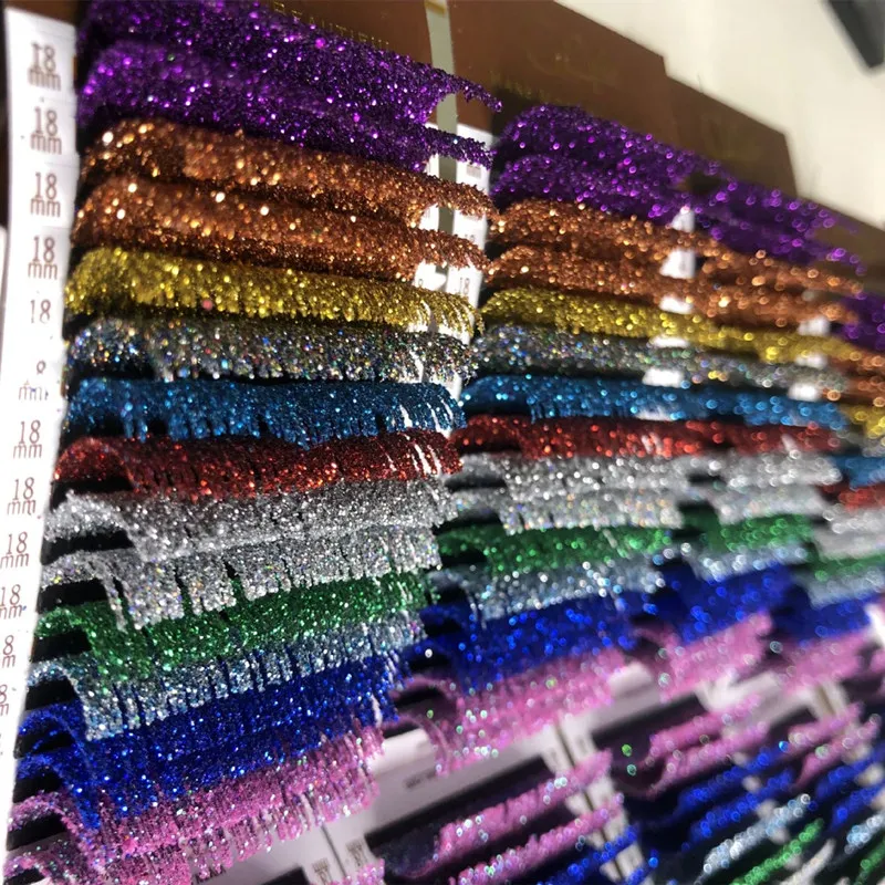 New Fashion Hand Made Glitter Lash Extension Multi Colored Lashes Tray Private Label eyelash extensions