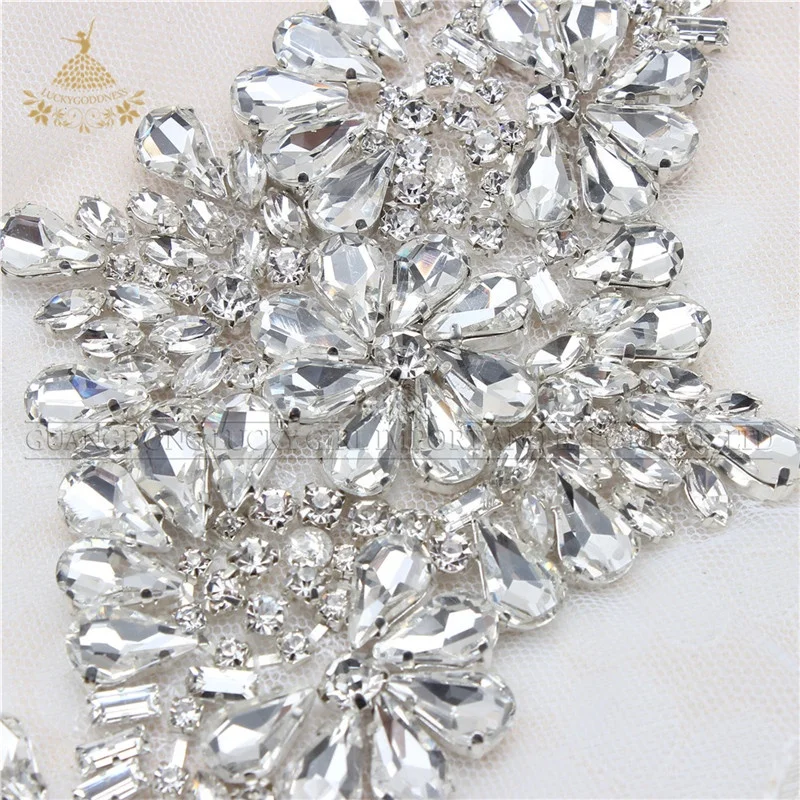 LG880 Diamond Beaded Evening Dress Wedding Rhinestone Applique for garment