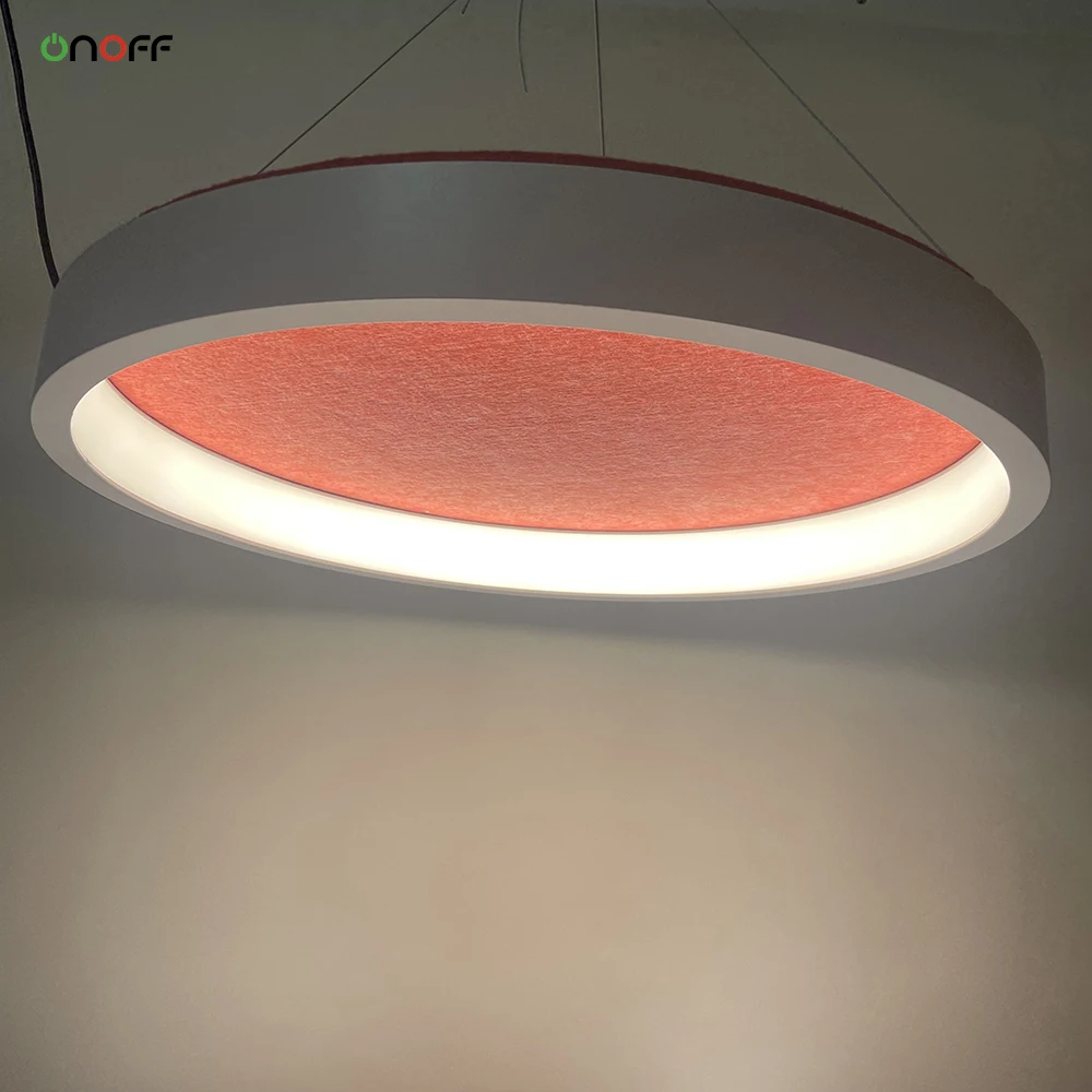 DALI dimmable acoustic lamp round shape led pendant light acoustic panel for modern office