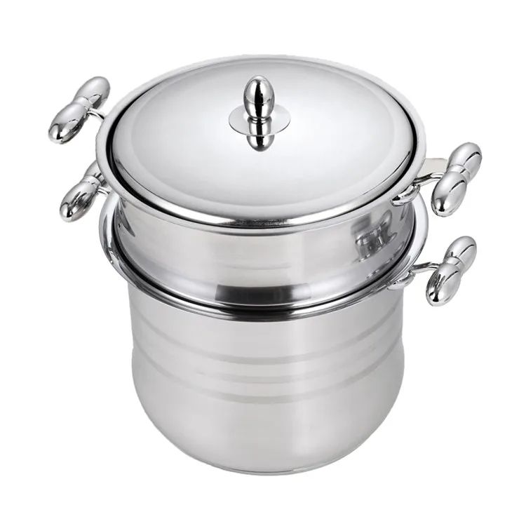High Quality Stainless Steel Kitchen Cookware Set Classic Design Iron Couscous Pot Eco-Friendly Metal Handle Home Cooking