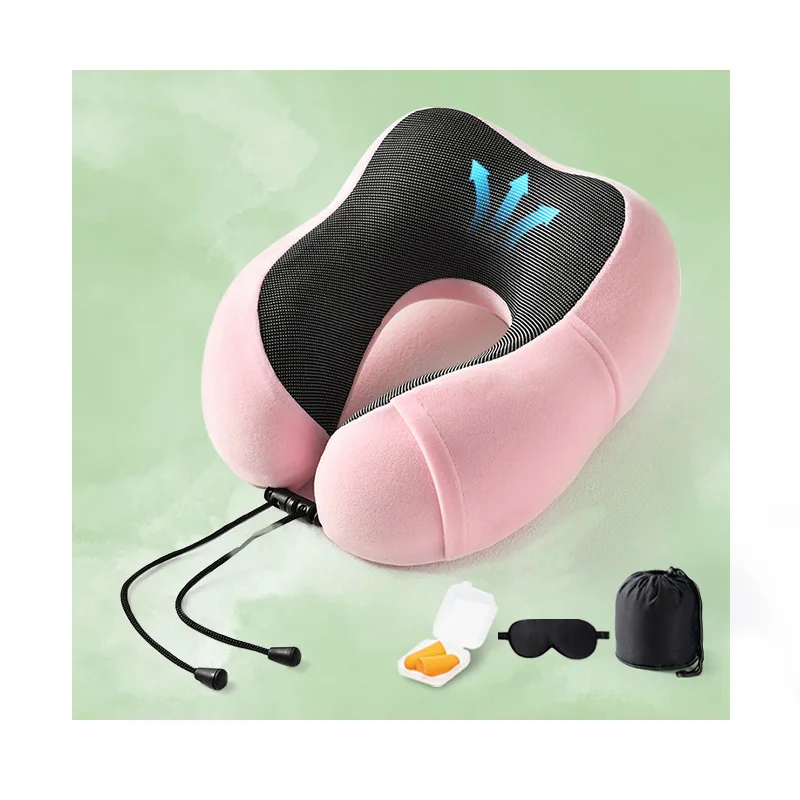 2024 Wholesale Comfortable  Neck Pillow u shape Plane Pillow for Traveling with Storage Bag for Sleeping