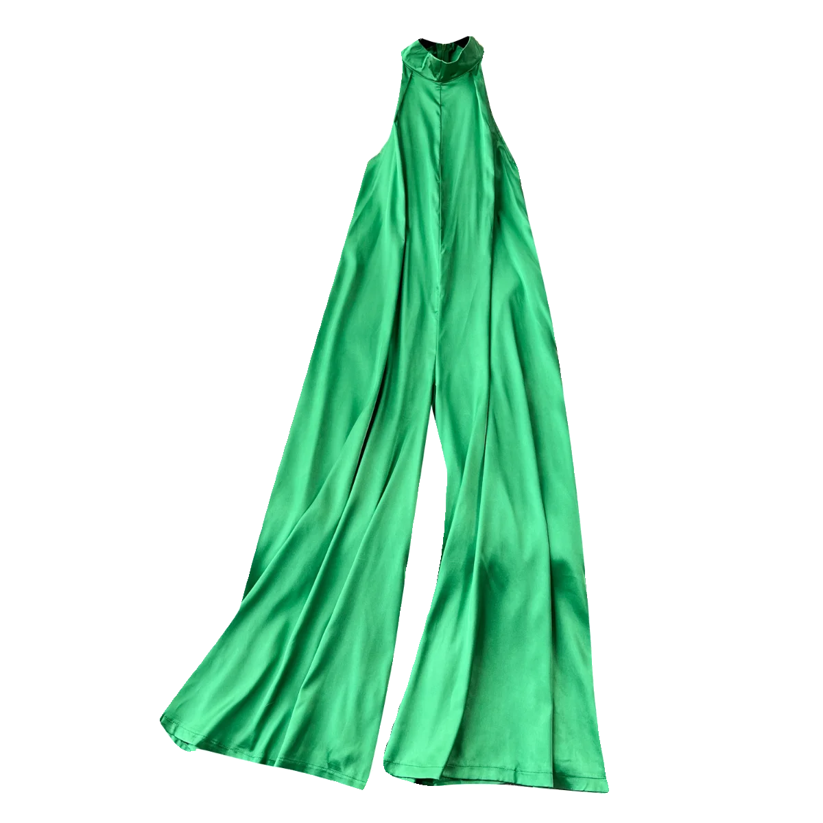 Plus Size Elegant Halter Jumpsuit For Women High Waist Silk Long Jumpsuit Ladies Elegant Overalls Wholesale