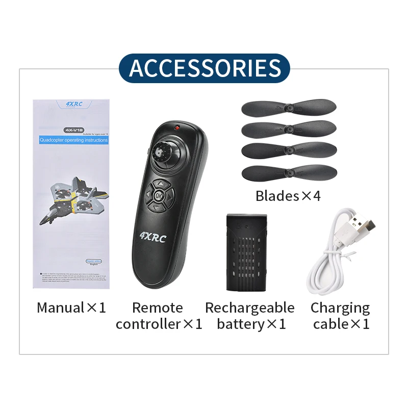 2.4G 360 Degree Stunt Rotation Remote Control Airplane Toy 4CH Gravity Sensing RC Aircraft with Battery Pack Included