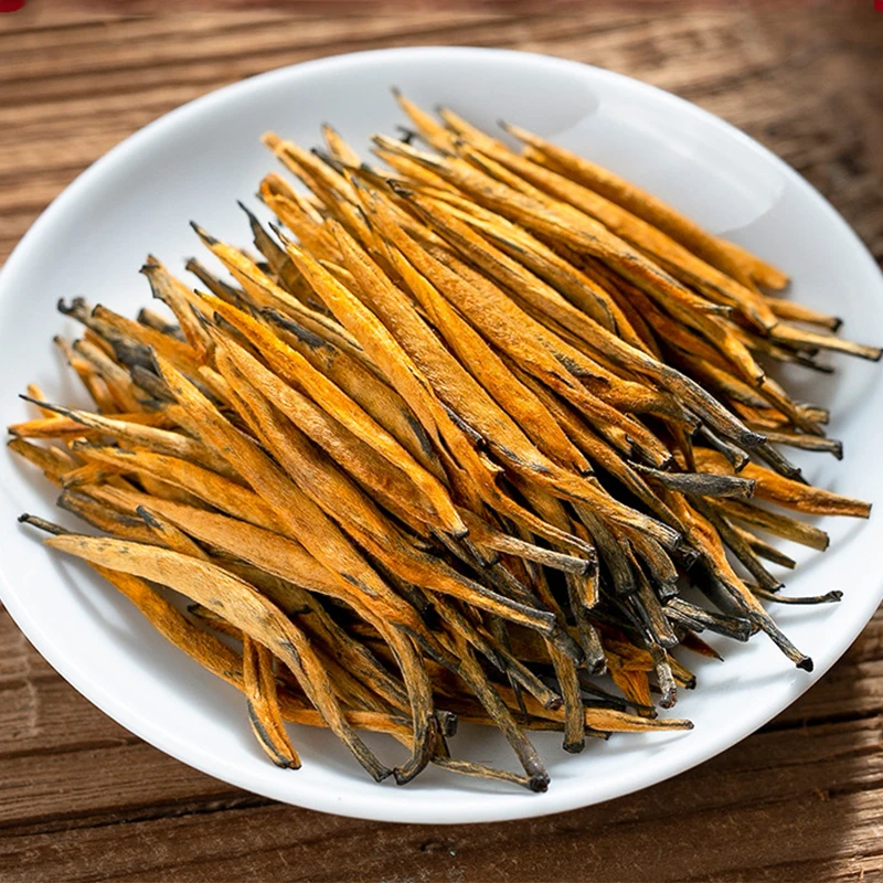 Chinese Yun Nan Dian Hong Black Tea Loose Leaf Tea Dianhong Golden Silk Golden Buds Pine Needle Black Tea