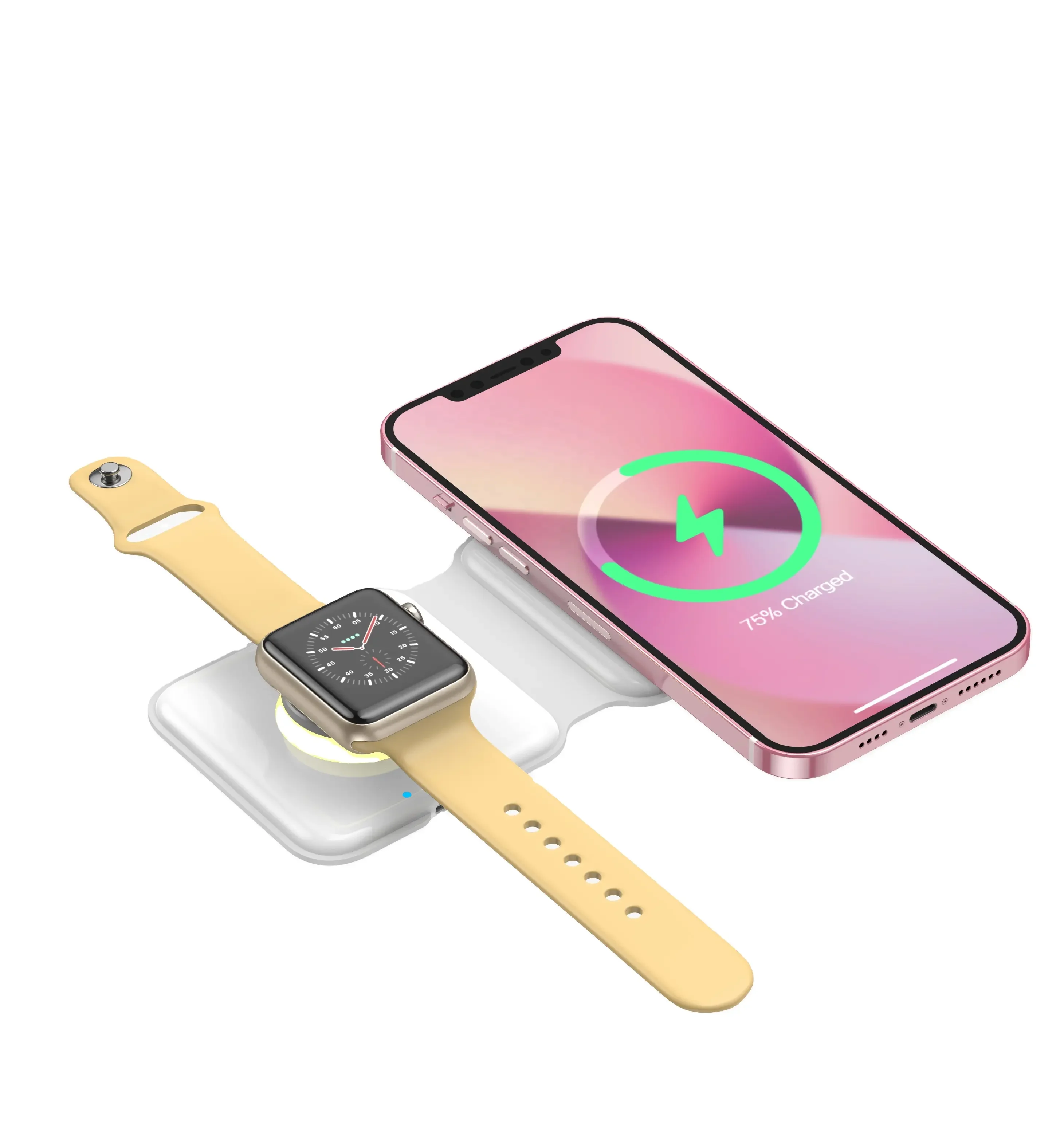 2-in-1 Foldable 15W Magnetic Fast Charging Wireless Charging For Mobile phone with logo