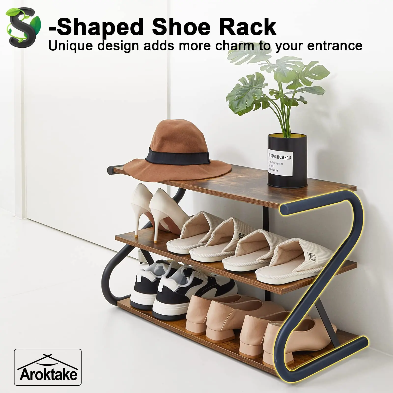 Simple multi-layer assembly dust proof storage shoe rack household stainless steel storage rack