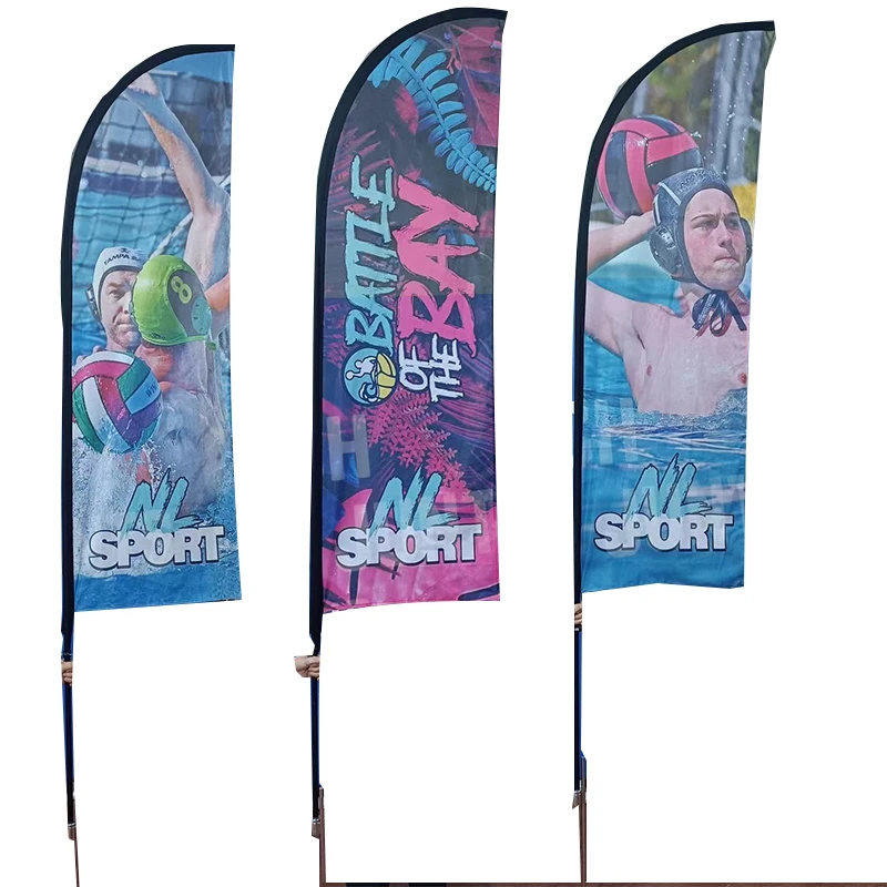 Sale Custom Prints Outdoor Beach Feather Flags 6M Sign Banners Mini Teardrop Poles Ground Spike For Guangzhou Manufacturers