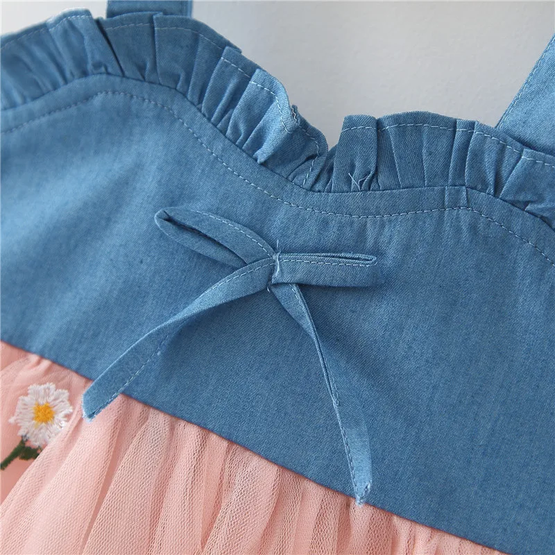 
2019 Girls Casual Party Pinafore Flower Kids Ruffle Shoulder Floral Baby Dress 