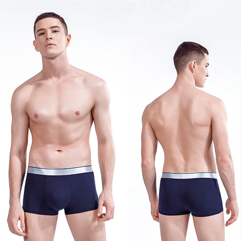Solid Color Male Shorts Customized Brand Logo Shrink Men Absorb Sweat Underwear Boxers