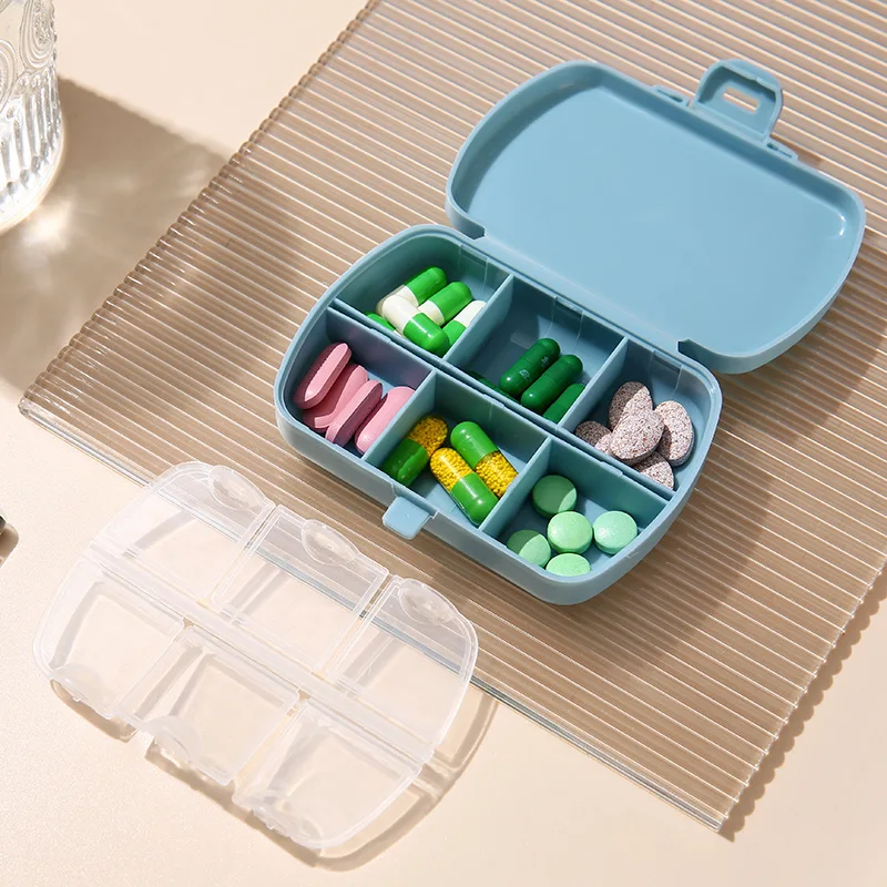 Portable New 6-Cell Medicine Box Medicine Distribution Box Small Plastic Medicine Box