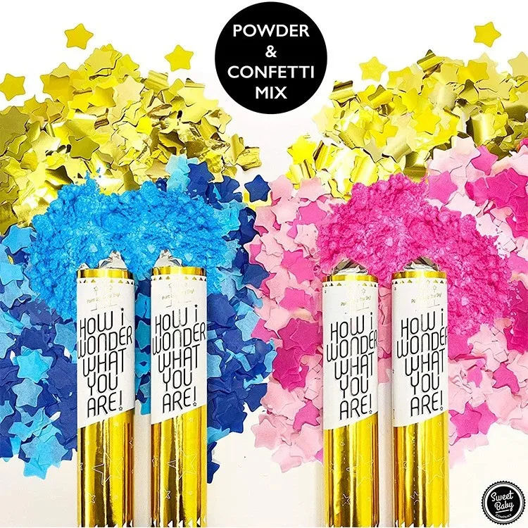 Fast dispatch biodegradable gender reveal confetti cannon party poppers confetti & spray
