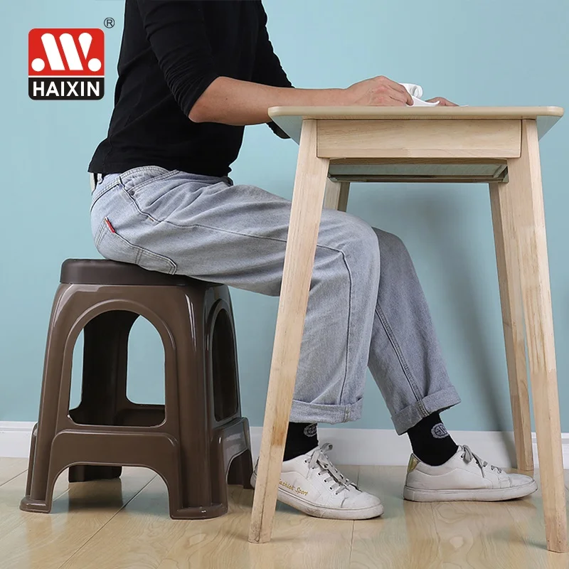 BPA free haixing colorful plastic cheap modern square high stool  toilet chair kitchen stools