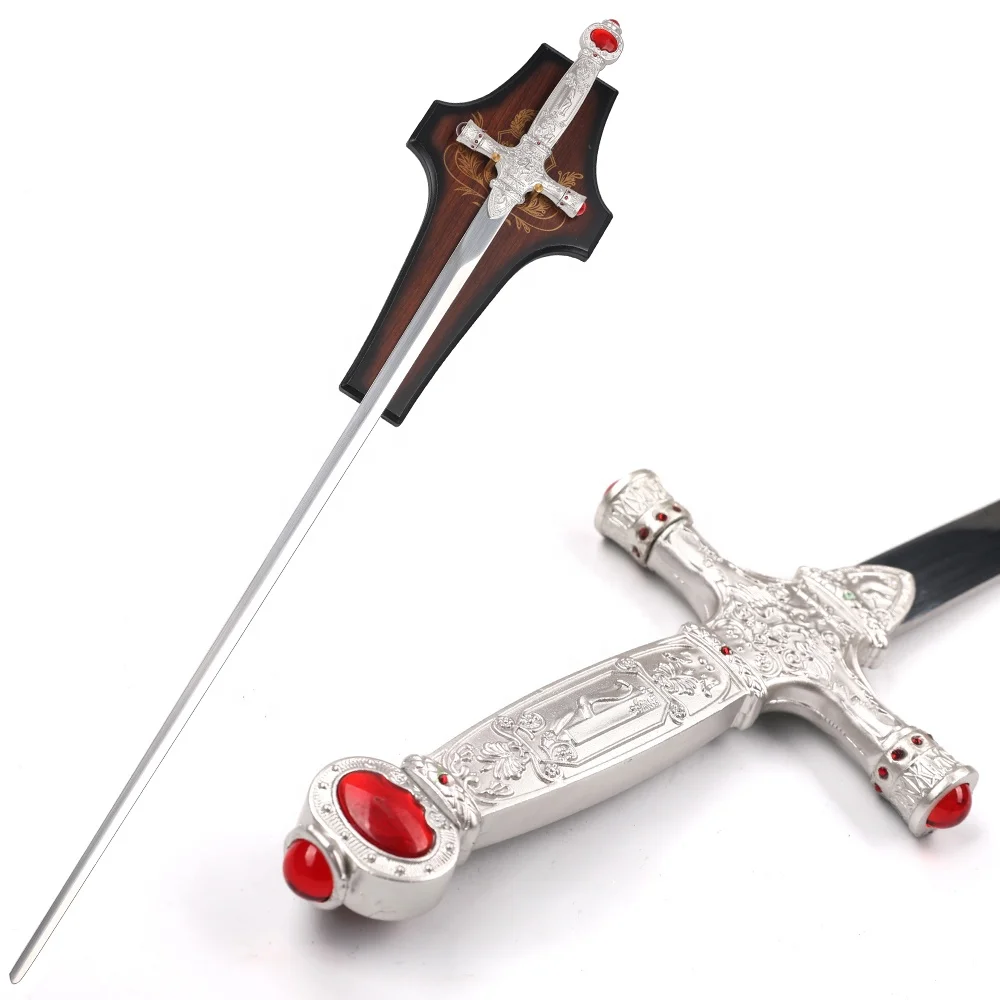Movie Harry Potters Cosplay Weapon Gordic Gryffindor Sword Replica with Wall Plaque