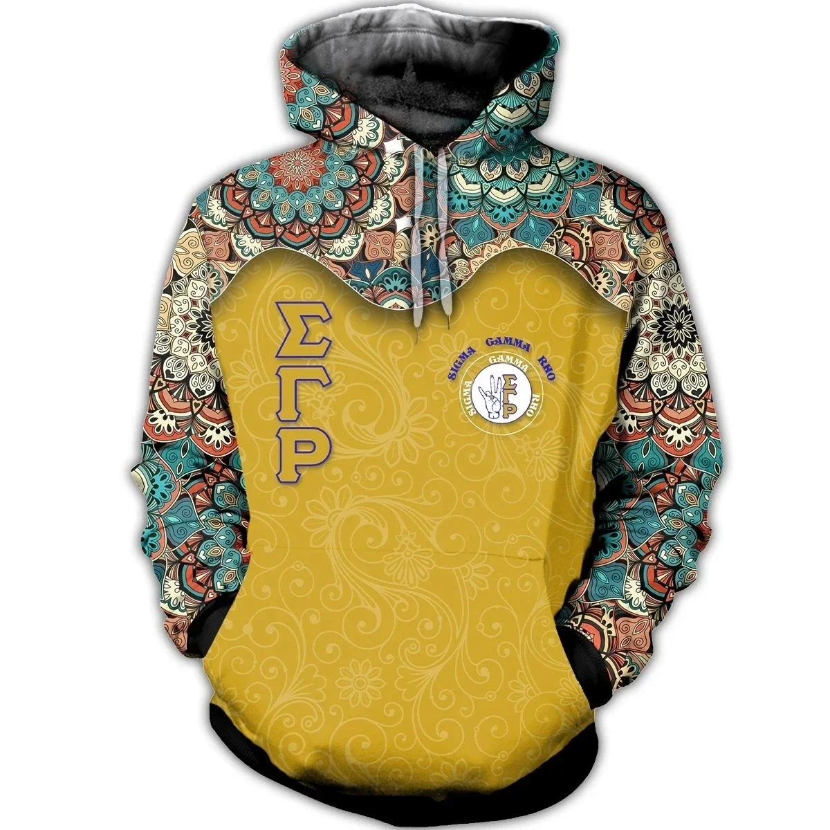 Floral Sigma Gamma Rho Hoodie Men Custom POD Autumn Long Sleeve Hoodies Pullover Sweatshirts Women Drop Shipping Sport Tops 2024